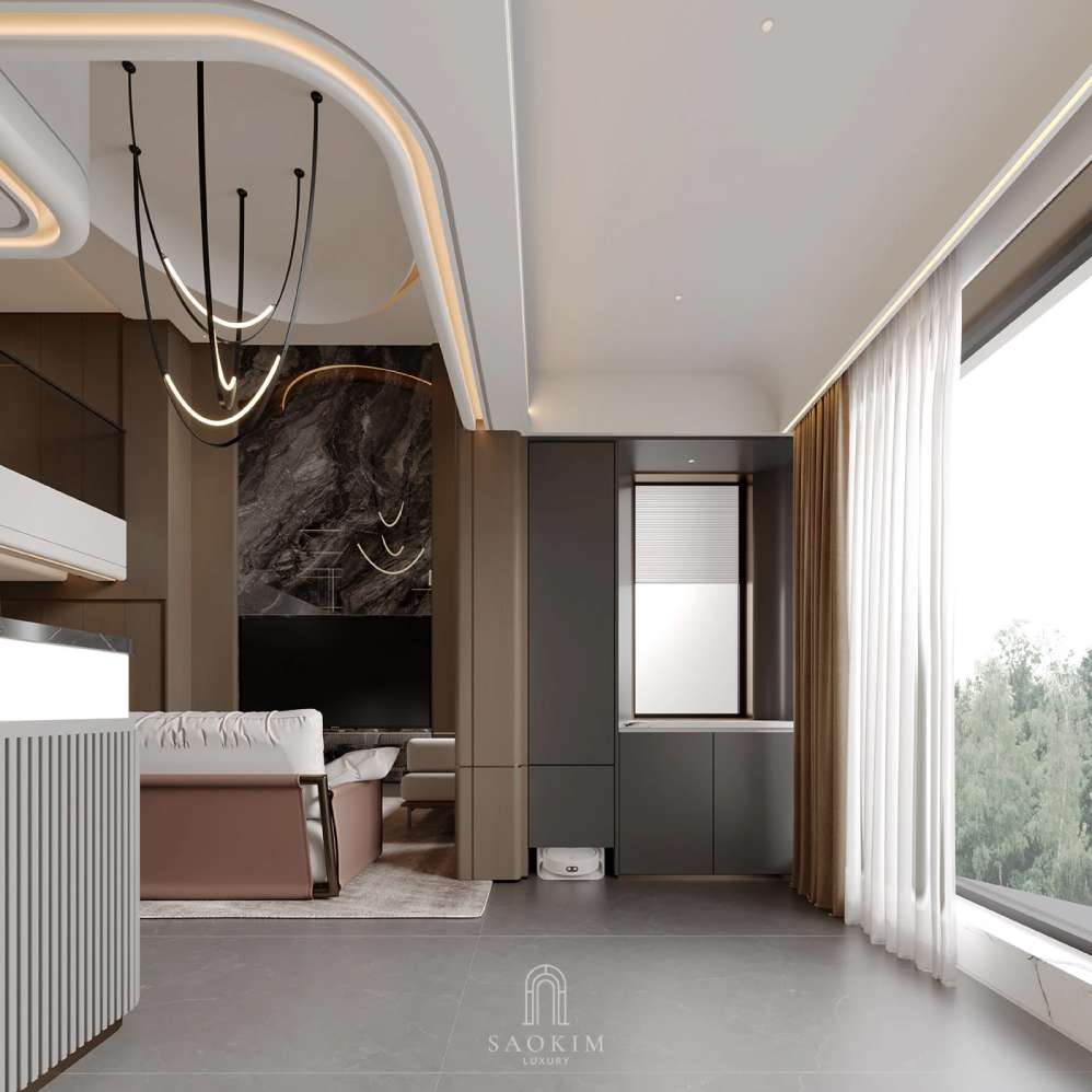 Phong cách thiết kế nội thất luxury sư dụng ánh sáng tự nhiên